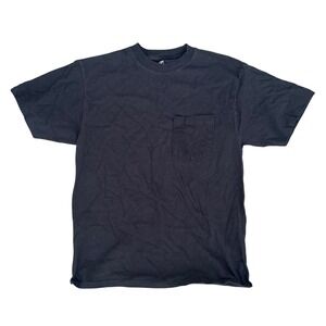Hanes Beefy T Pocket T Shirt‎ Black Short Sleeve Size Small Men